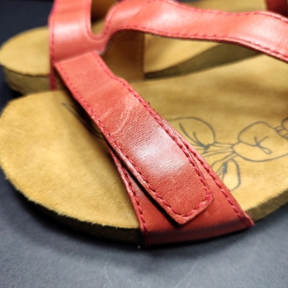 Josef Seibel Women's Tonga 25 Fisherman Red Leather Strappy Sandal Size 7 - 7.5 - Picture 6 of 15